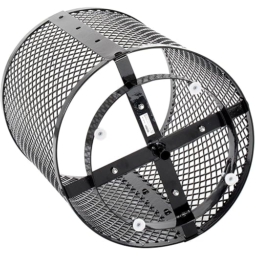 Global Industrial Outdoor Diamond Steel Trash Can with Rain Bonnet Lid, Raised Base and Plastic Liner, 36 Gallon Capacity, Black, Thermoplastic Coating, 23-1/2" Diameter, 43-1/2"H
