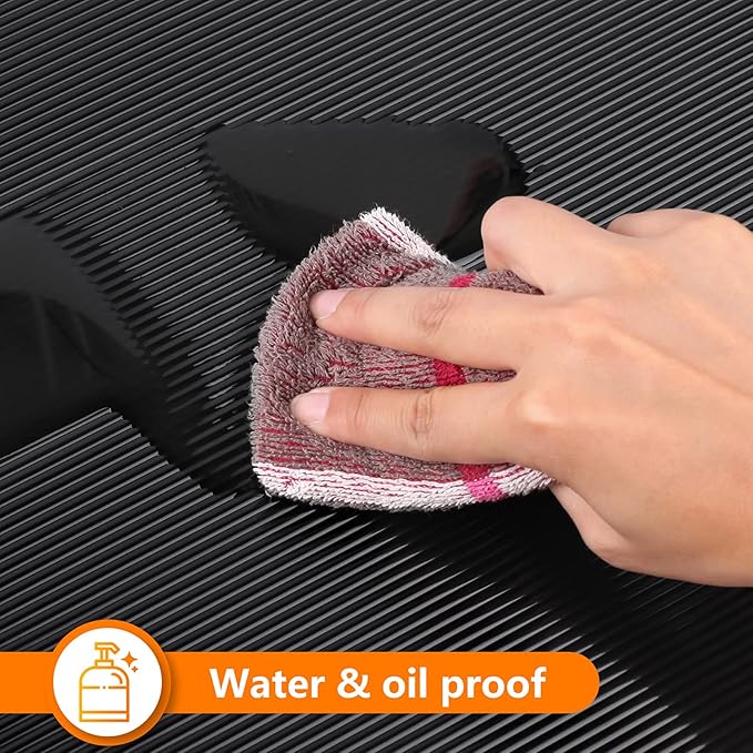 Shelf Liners for Kitchen Cabinets Non Adhesive Drawer Liner EVA Material Cupboard Mat Refrigerator Mats Washable Fridge Liner for Cabinet, Storage and Desks 17.3 x 157.4 Inches Black