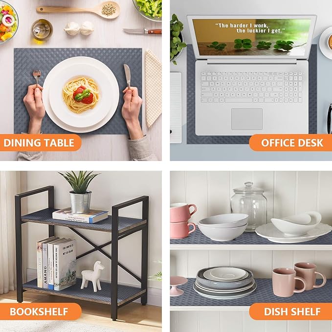 Shelf Liners for Kitchen Cabinets Refrigerator Liners Waterproof Kitchen Cupboard Liner Durable Plastic Drawer Mats EVA Material Non Adhesive Fridge Liner for Shelves - Gray 17.5 x 78.7 Inches