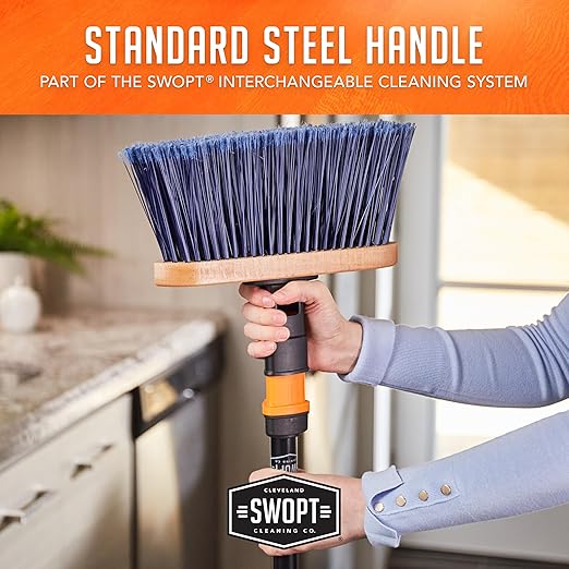 SWOPT Standard 48” Steel Handle – Ergonomic Design Eliminates Loose Handles — Interchangeable with All SWOPT Cleaning Products for More Efficient Cleaning and Storage
