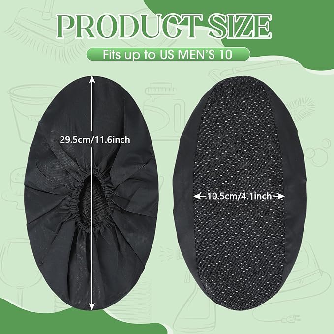 Frienda 8 Pairs Non Slip Reusable Shoe Covers Waterproof Boot Covers for Household Carpet Floor Protection Machine Washable (Medium)