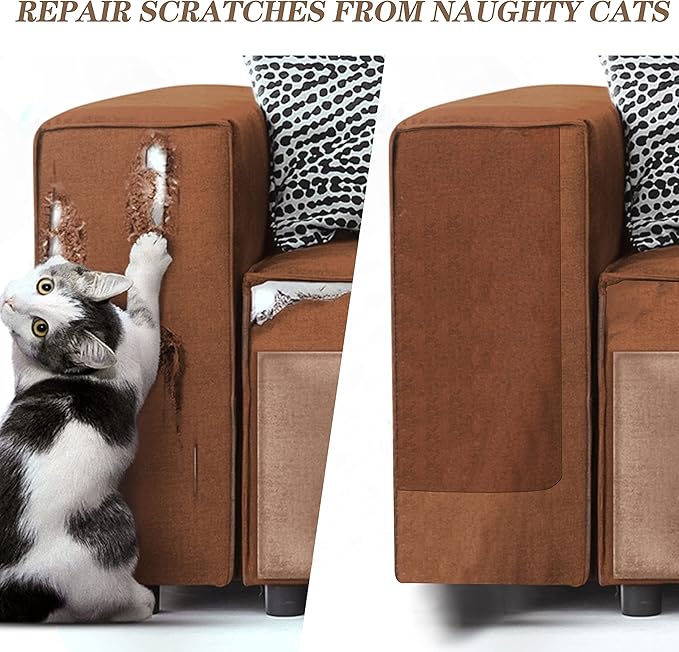 Velvet Repair Patch, Self-Adhesive Flannel Fabric Patch, Multi Colors, Microfiber Patch，Can be Used to Patch Sofas, Car Seats, Handbags, Jacket Holes and Tears (Khaki)
