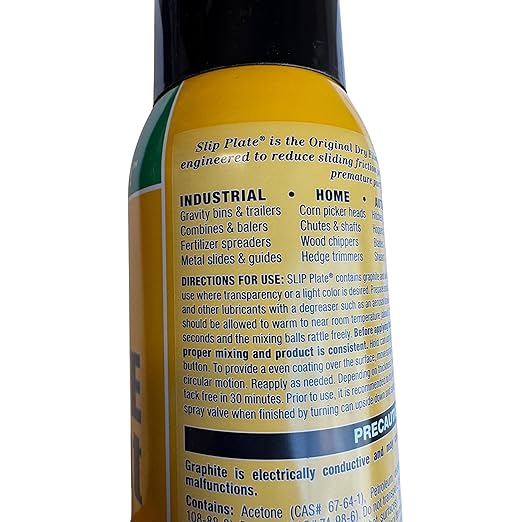 Slip Plate Dry Graphite Lubricant Spray, 12 oz Aerosol – Non-Stick, High Temp, Weather Resistant Coating for Mower Decks, Snowblower Chutes & Hitches