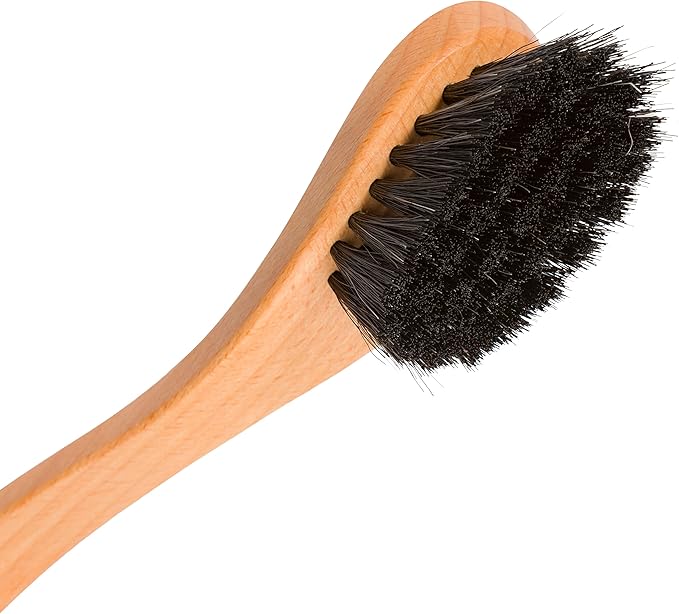 Redecker Curved Dish Brush, Soft Horsehair Bristles, Ergonomic Design with Oiled Beechwood Handle, 9-1/4 Inches, Single Unit, Made in Germany