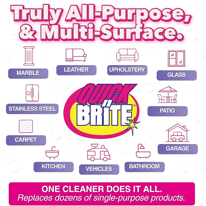 Quick 'n Brite All Purpose Cleaning Paste – Miracle Cleaner for Tough Stains | Eco-Friendly, Non-Toxic, Pet-Safe | Multi-Surface Stain Remover | Made in USA, 32oz (Pack of 2)