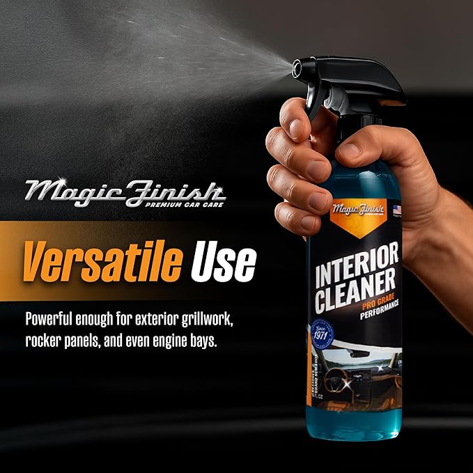 Magic Finish Interior Cleaning Spray (16 fl oz) – All-in-One Car Cleaner Spray for Seats, Dashboards & Consoles – Fast-Acting Car Cleaning Supplies for Rubber, Plastic, Carpet & Upholstery