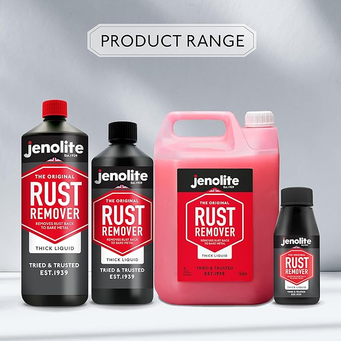 JENOLITE Rust Remover for Metal - Fast Acting No Drip Thick Liquid - Industrial Strength, Removes Rust Back to Bare Metal - 5oz (150ml)