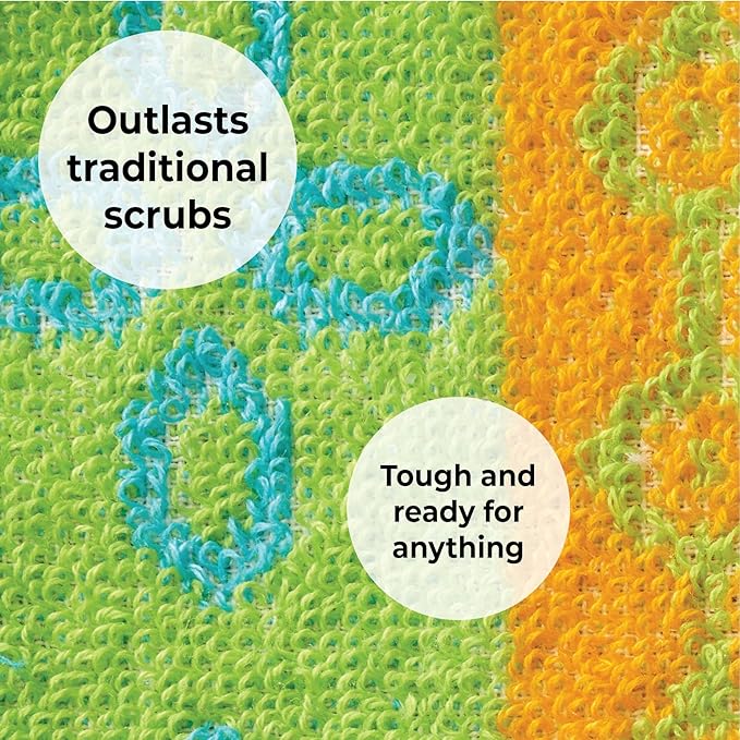 Skoy Scrub, 1-Piece Reusable, Non-Scratching Dish Scrubber for Kitchen and Household Cleaning, Planet-Friendly, Dishwasher Safe Soft Scrub, Monochromatic Colors