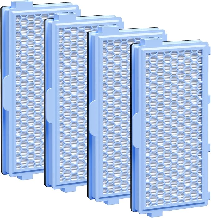 4 Pack SF-HA 50 HEPA Filters Compatible with Miele Compact C1 & C2, Complete C2 & C3, S8340, S4, S5, S6, S8, S4000–S8999 Series Vacuum Cleaners, NOT for SF-HA30, Classic C1 or Complete C1 Series