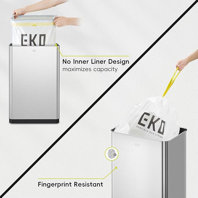 EKO Mirage X 80 Liter / 21.1 Gallons Motion Sensor Trash Can, Automatic Large Kitchen Trash Can Touchless, Stainless Steel
