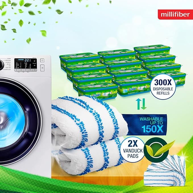 Microfiber Reusable Mop Pads Compatible with Swiffer Sweeper (6-Pack) Washable Mop Pads for Wet & Dry Use (Handle is Not Included)