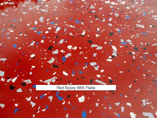 Coloredepoxies 10009 Red Epoxy Resin Coating Made with Beautiful and Vibrant Pigments, 100% solids, For Garage Floors, Basements, Concrete and Plywood. 3 Quart Kit