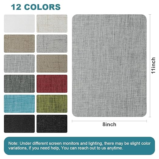 J.CARP 2Pcs Linen Repair Patches, Large Self-Adhesive Fabric Patch for Sofas, Couch, Furniture, Car Seats (8 * 11 inches-2PCS Grayish Beige2.0)