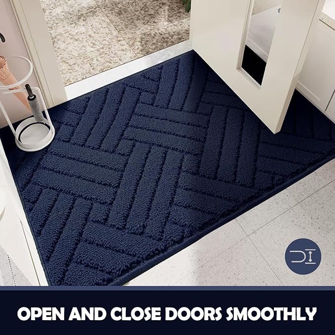 Door Mat Indoor Doormat, Entryway Rug Door Mats Non-Slip Rubber Backing, Low-Profile Entrance Rugs, Absorbent Resist Dirt Doormats Washable Floor Door mat,Blue 20"x31.5"