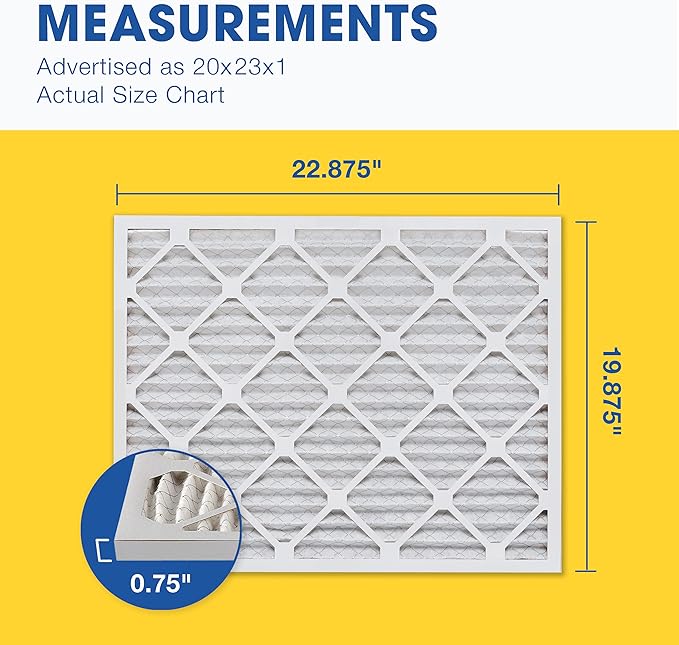 Aerostar 20x23x1 MERV 11 Pleated Air Filter, AC Furnace Air Filter, 6 Pack (Actual Size: 19 7/8" x 22 7/8" x 3/4")