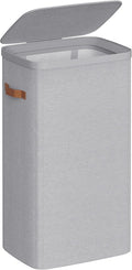 SONGMICS Laundry Basket, 26.4 Gal. Laundry Hamper, Easy Assembly, with Lid and Handles, Removable Liner, 16.5 x 12.6 x 29.5 Inches, Dove Gray ULCB811GD01