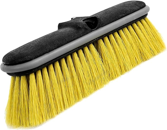 DOCA Scrub Brush Attachment for Long Handle Extension Pole - Outdoor Broom and Scrubbing Brush for House Floor, Deck, Patio, Car - Medium Brush