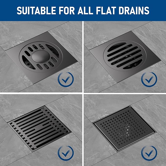 Disposable Hair Catcher Shower Drain Mesh Stickers, Hair Catchers for Shower, 25 Pack, 4.1 Inch - Square