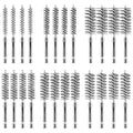 24 pcs Bore Brush for Drill, Stainless Steel Wire Cleaning Brush Set, Abrasive Wire Bore Brushes Set with 1/4 Inch Hex Shank for Rust, Cleaning Tubes (8/10/12/15/17/19MM)