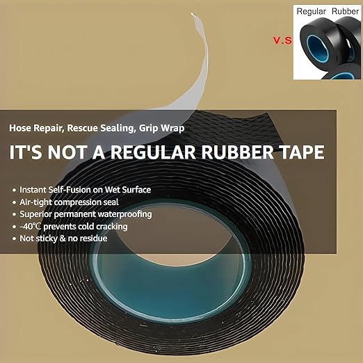 4 Rolls Butyl Rubber Self-Fusing Tape | IP67 Waterproof & 35KV Insulated | Extreme Cold/Hot Resistance (-4°F to 194°F) | for Electrical Joints, Pipe Leaks, Handlebar Grip Wrap (1" x10FT)