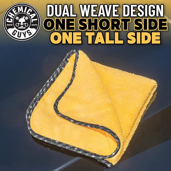Chemical Guys MIC_506_24 Professional Grade Premium Microfiber Towels, Gold (16 Inch x 16 Inch) (Pack of 24) - Safe for Car Wash, Home Cleaning & Pet Drying Cloths