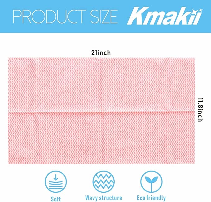 KMAKII Handi Wipe Reusable Cloths - Multi-Purpose Disposable Dish Cloths and Towels, Ultra Absorbent, Fast-Dry, Durable Cleaning Wipes for Kitchen and Home, 4colors, 11.8 x 21 inches, Pack of 80
