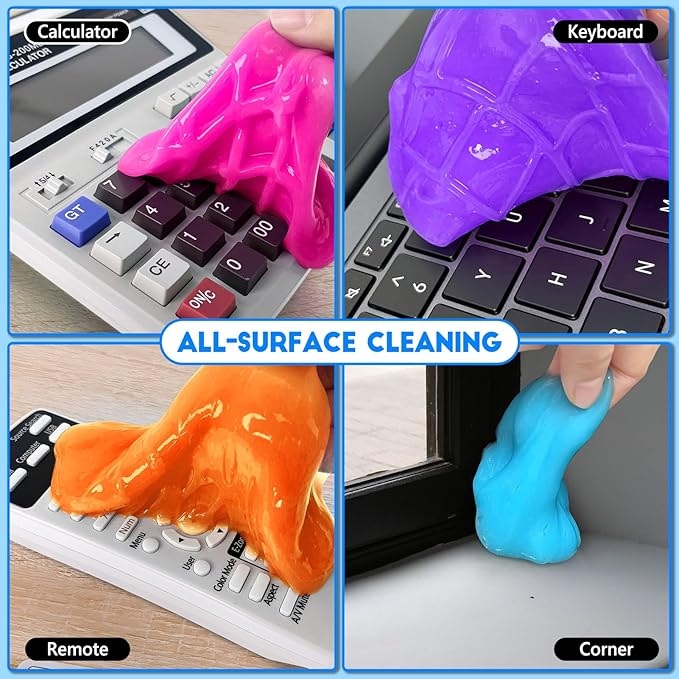 Car Cleaning Gel, 4 Pack Car Cleaning Putty, Universal Auto Deatiling Tools, Reusable Interior Cleaner for Car Keyboard Air Vent, Car Slime Cleaner Dust Cleaning Gel