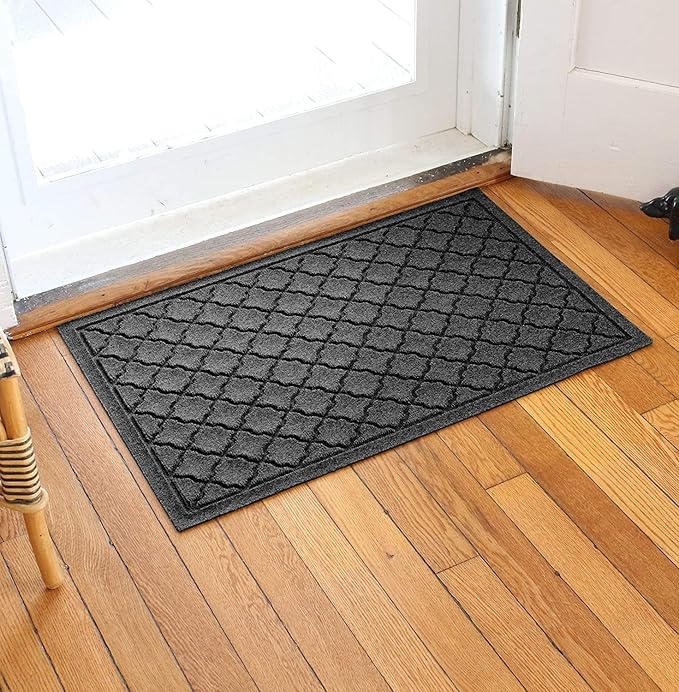 WaterHog Heavy Duty Doorway Mat, 2' x 3', Made in USA, Durable & Skid-Resistant Entryway Mat, Water-Trapping, Indoor/Outdoor Decorative Floor Covering, Cordova Collection, Charcoal