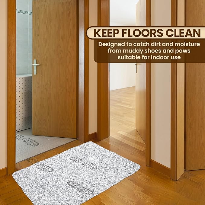 Premium Microfiber Indoor Door Mat – 24"x36" Washable Entry Mat, Non-Slip, Waterproof Backing, Super Absorbent, Low Profile Entryway Doormat for Indoor Entrance