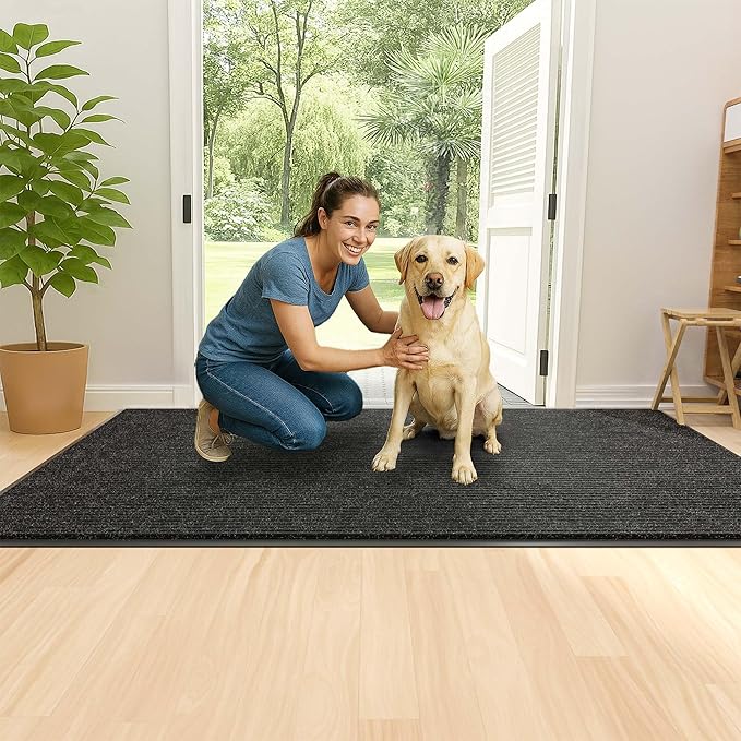 Front Door Mat Indoor Outdoor Entrance, 36" x 120" Dirt Resistant and Absorbent Door Mat, TPR Backing Non-Slip Doormats, Easy to Clean, Low Profile Welcome Floor Mat for Outside Entry