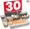 【Military Grade】 Drawer Organizer, 【𝟱𝗦𝗶𝘇𝗲】 Clear Makeup organizer, 【Holds 177 Items】 Bathroom Organizers and Storage, Plastic Desk Organizer Divider, Organizer Bins for Office Vanity A-LUGEI