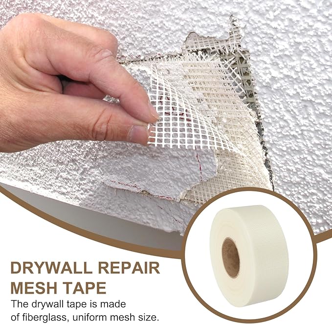 PATIKIL Drywall Repair Mesh Tape, 3 inch x 328 ft Fiberglass Repair Patch Self-Adhesive Dry Wall Joint Tape 12 Mesh Wall Hole Crack and Seam Patch, White
