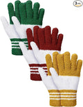 Patelai 3 Pairs Microfiber Plant Dusting Gloves Leaf Cleaning Gloves for Indoor Plants, Blinds, Furniture, House(Medium,Red, Green, Yellow)