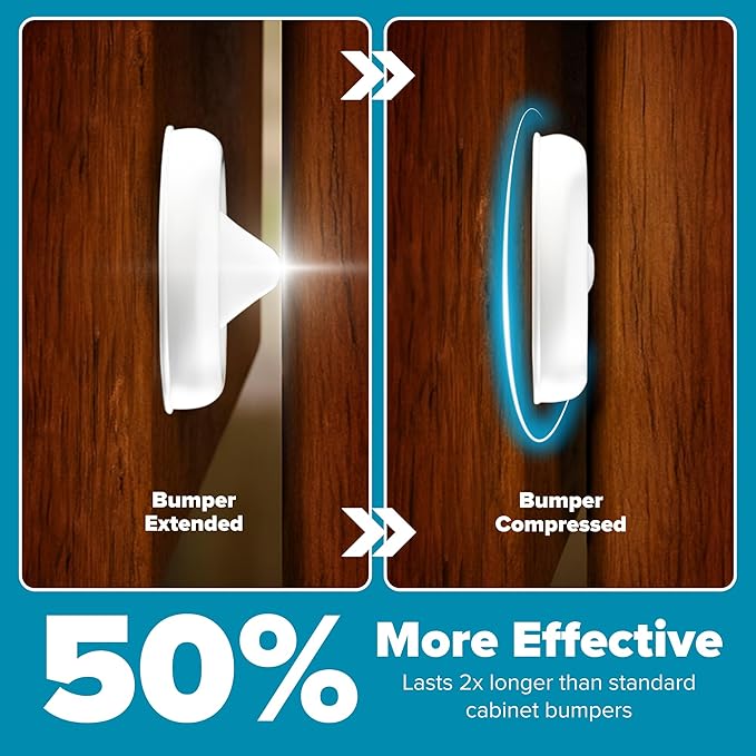 Strongest Home Cabinet Door Bumpers – 200 Pack White Rubber Bumpers Self-Adhesive for Cabinets, Drawers & Furniture – Soft Cabinet Stoppers for Quiet Close & Surface Protection – 0.5" x 0.2"