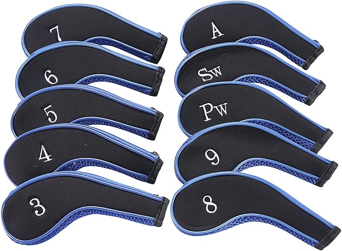Sword &Shield sports Neoprene Zipper Golf Club Iron Head Covers Iron Covers 10pcs/Set