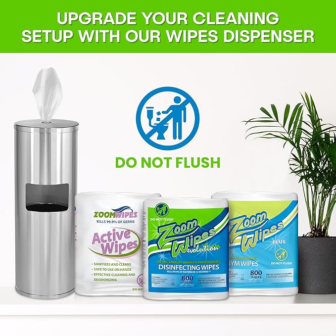 Zoom Evolution Multi-Purpose Antibacterial Wipes, 3,200 Count – 4 Rolls of 800 Wipes Each, Disinfecting Cleaning & Sanitizing Solution for Home, Kitchen, Gym, Car & Office, Quick-Dry, EPA-Registered