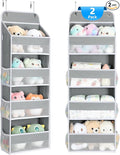 Yecaye 2 Pack 4 Tier Over the Door Organizer - Foldable Portable Baby Essentials for Stuffed Animal Storage - Multi-purpose Bathroom Closet Organizers and Storage for Kids Newborn Baby Stuff