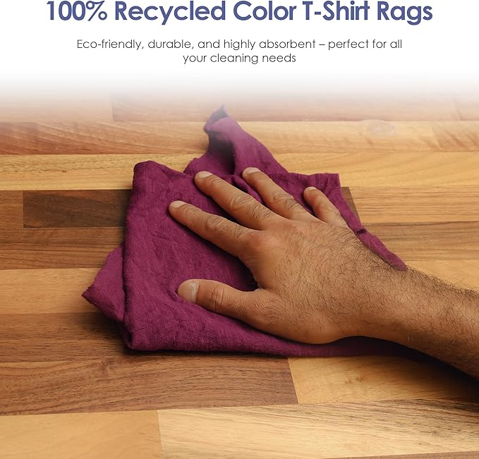 Huck & Terry Tshirt Bag of Rags Multicolored (1,000 LBS, 20x Bales), Cotton Blend, Paint Rags and Multipurpose, Kitchen, Auto, Staining Wiper, Shop Cloths Bulk, Lint Free Absorbent Washable, 20 Bags