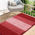 Kitinjoy Indoor Outdoor Door Mat, 48x32 Non-Slip Absorbent Dirt Trapper, Low-Profile Washable Inside Entrance Front Floor Mat, Sturdy Soft Entry Doormats for Entryway, Burgundy