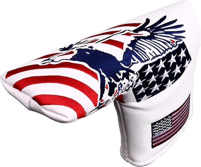 USA Flag and Eagle Golf Driver/Fairway Wood/Hybrid/Iron/Mallet Putter/Blade Putter Head Cover