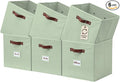 DECOMOMO Storage Bins, Cube Storage Bin with Labels, Fabric Storage Cubes for Shelves (10.5" x 11" / 6pcs, Sage Green)
