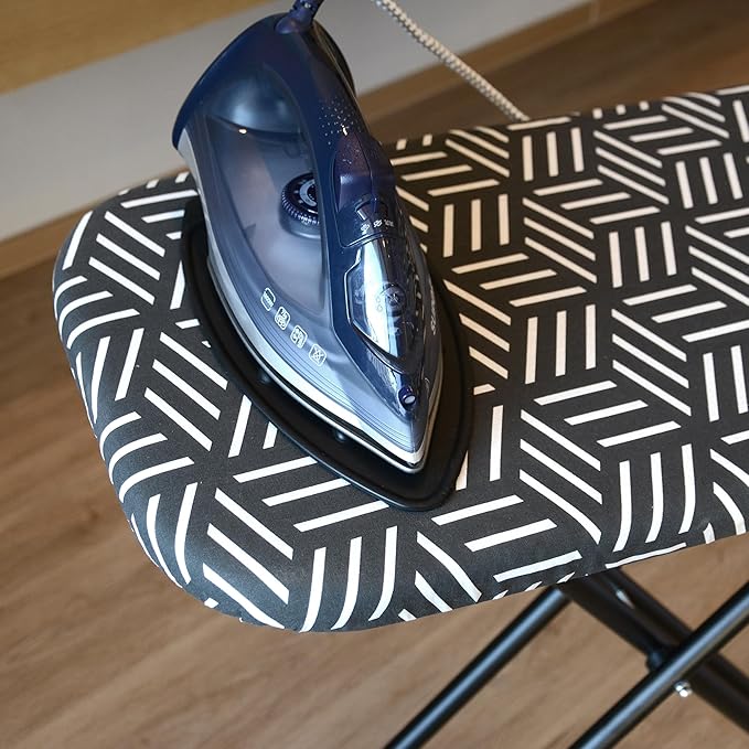caius Ironing Board, Compact and Space Saver Full Size Ironing Board, Extra Wide Ironing Area with Extra Thick Heavy Duty Padded Cover, Stable Structure, Easy to Fold