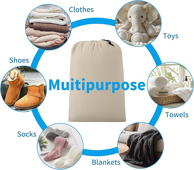 ZPECC Travel Laundry Bag 24 Pack,Bulk Extra Large Heavy Duty Bags, Durable Dirty Clothes Organizer With Drawstring, Fit a Basket or Hamper (40" X 30",Khaki)