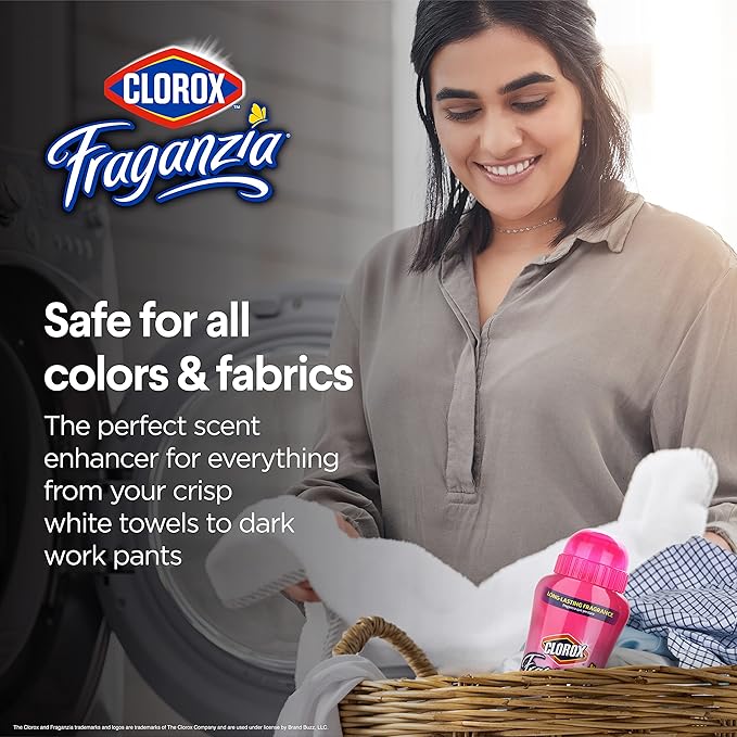 Clorox Fraganzia Laundry Scent Booster Crystals in Spring Scent - Scented In-Wash Freshener Beads for Fresh, Clean, Great Smelling Clothes and Linens, Twin 18 Oz - 6 Pack