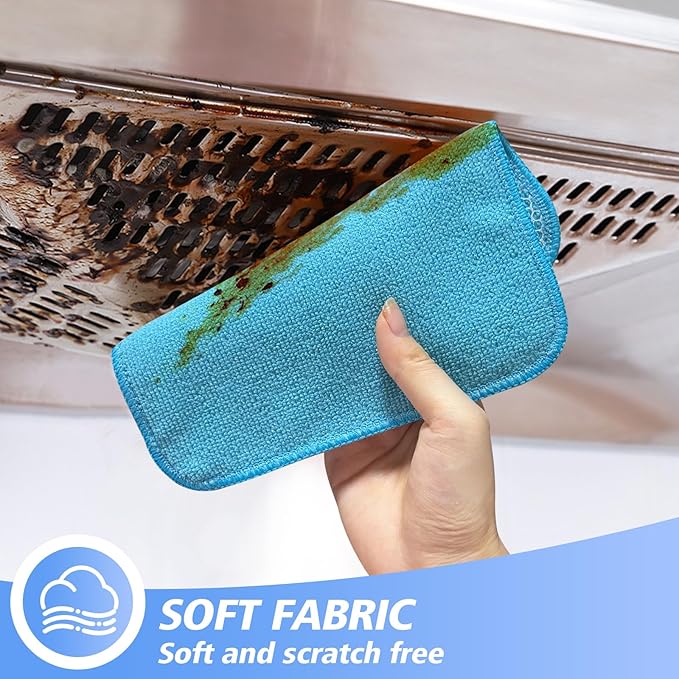 KinHwa Kitchen Washcloths for Dishes Absorbent Microfiber Dish Cloths Quick Dry Dish Rags with Poly Scour Scrub Side Ideal for Kitchen Cleaning (Mixing Colors #2, 7inchx7inch 9 Pack)