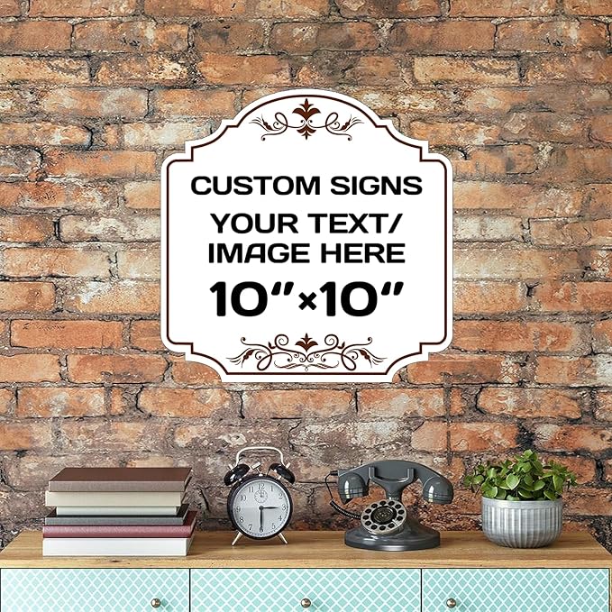 Custom Aluminum Weatherproof Metal Sign - Indoor/Outdoor, Personalized Text & Picture, Hazard, Garden, Door Sign