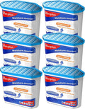 Vacplus Moisture Absorbers 6 pack, 16.0 Oz Portable Humidity Absorber Boxes for Your Bathroom, Closet & Car, Dehumidifier with Fragrance Free, Navy Blue