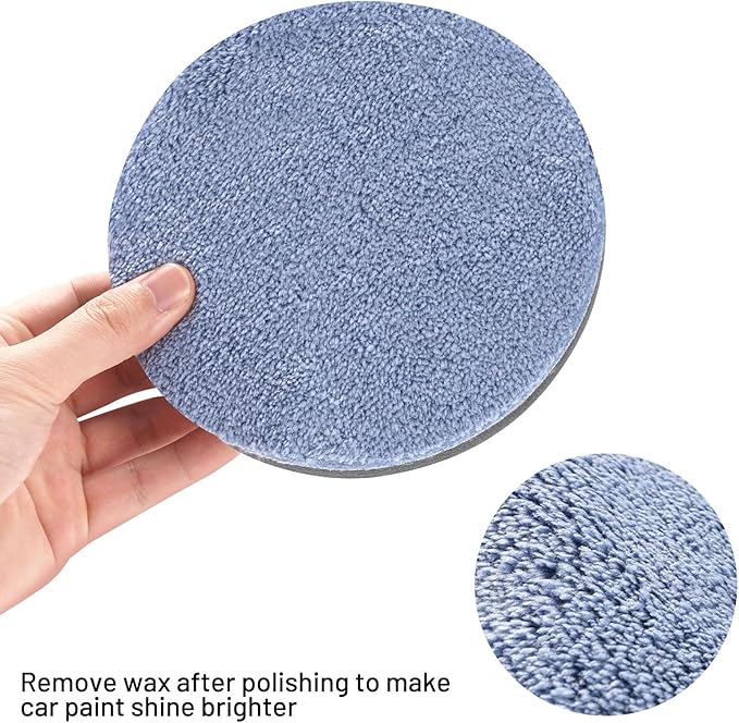 Buffing Polishing Pads, 7Pcs 5.5 Inch 140mm Face for 5Inch 125mm Backing Plate, Car Compound Buffing Sponge Pads and Woolen Pads Cutting Polishing Pad Kit for Car Polishing and Waxing