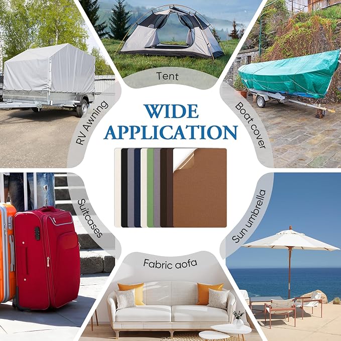 Canvas Patch 5.5 x 8 Inches 6Pcs Self-Adhesive Waterproof Canvas Patch Kit for Repairing Tents,Sofas,Boat Covers,Camping Chair,Awnings,Car Seats.(Brown)