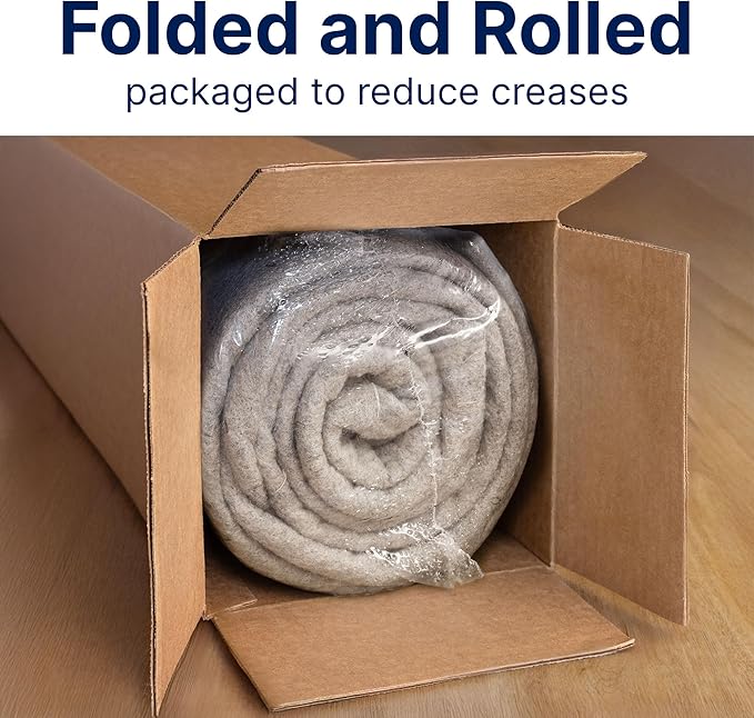 RUGPADUSA - Eco-Plush - 5'x7' - 3/8" Thick - 100% Felt - Extra Cushioned Rug Pad - Available in 3 Thicknesses, Many Custom Sizes